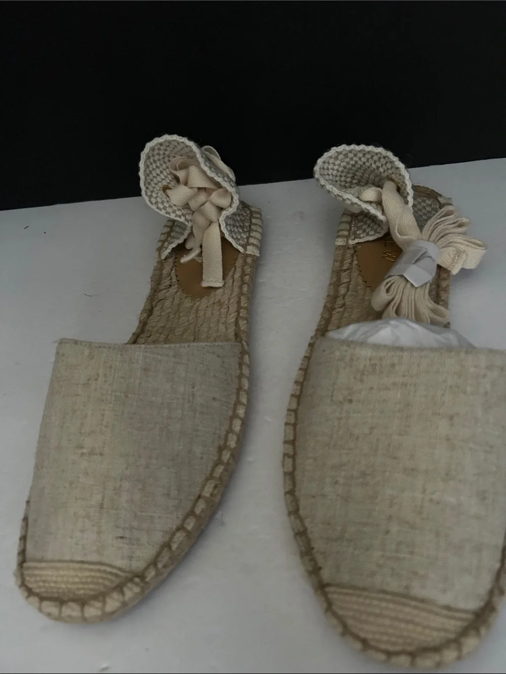 J Crew Women’s Natural Linen Espadrille Sandals - Neutral NWOT